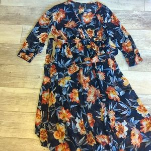 Blue Floral Floral Dress 16W